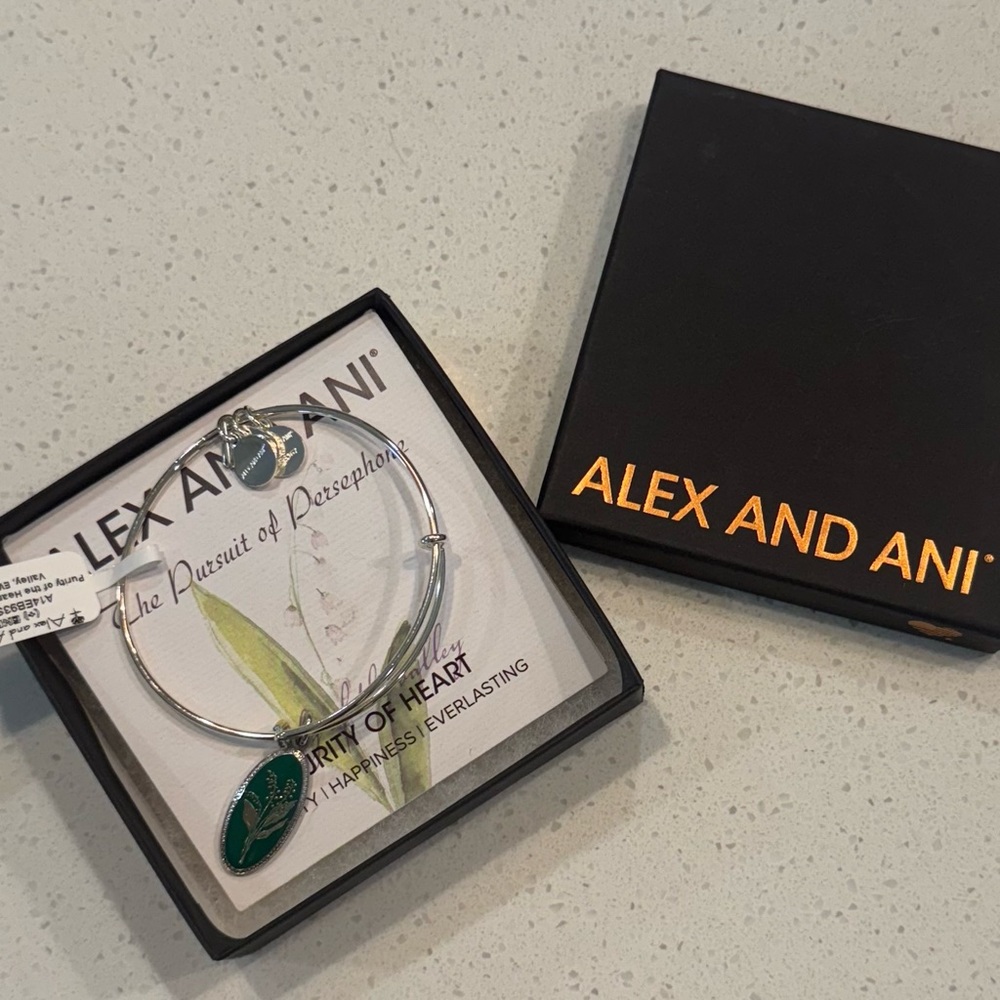 Alex and Ani Lily of the Valley Purity Charm Bracelet NWT